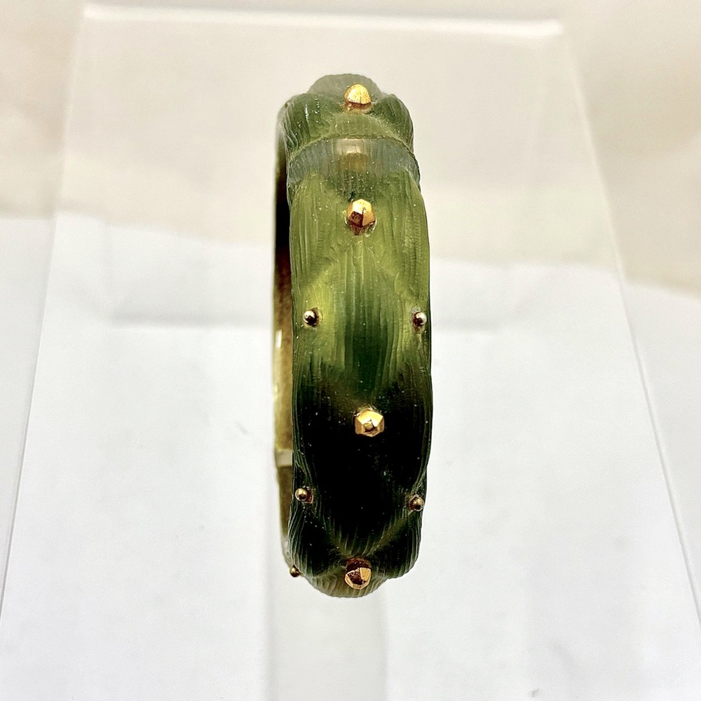 ALEXIS BITTAR Studded Hinged Bracelet -Green